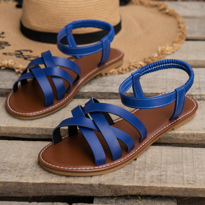 Sandales Plates à Lanières Croisées – Style Estival Confortable et Léger