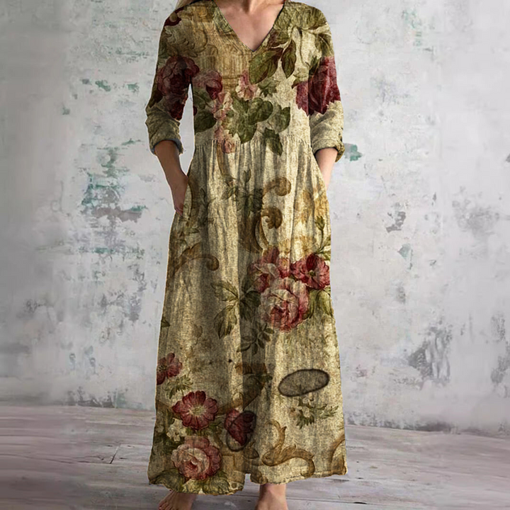 Dearyn | Robe d'été à col en V et motif floral