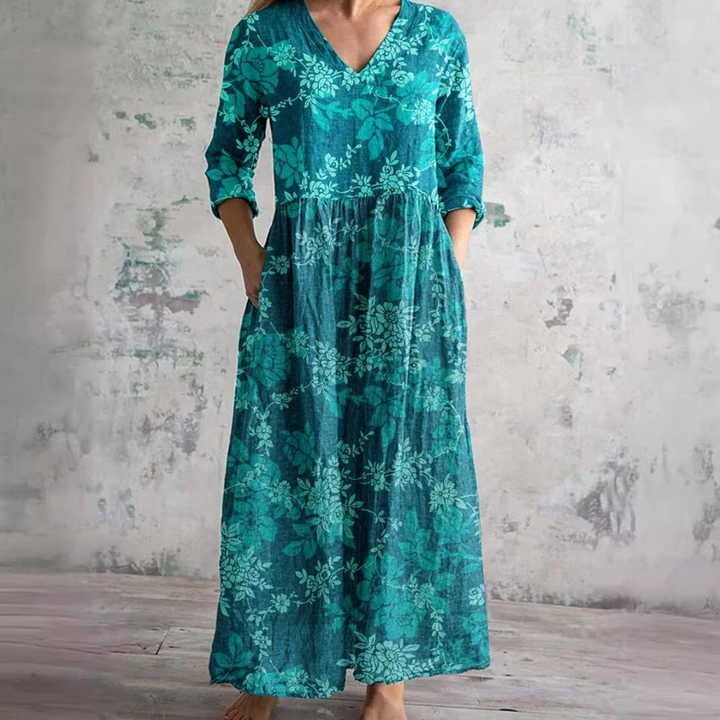 Dearyn | Robe d'été à col en V et motif floral