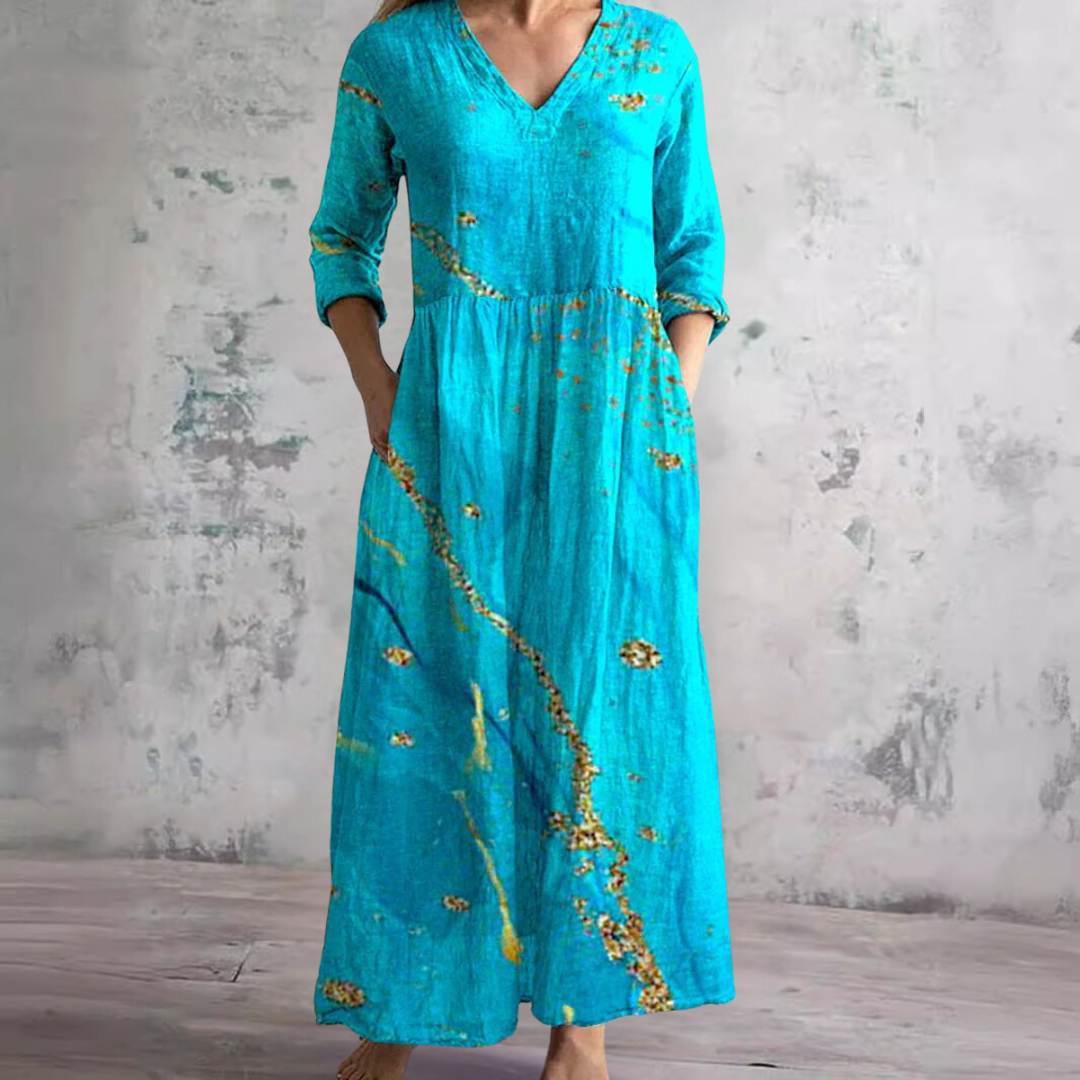 Dearyn | Robe d'été à col en V et motif floral