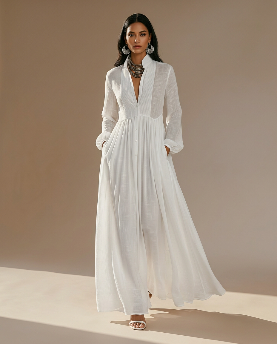 Becky – Robe Maxi en Lin Tendance