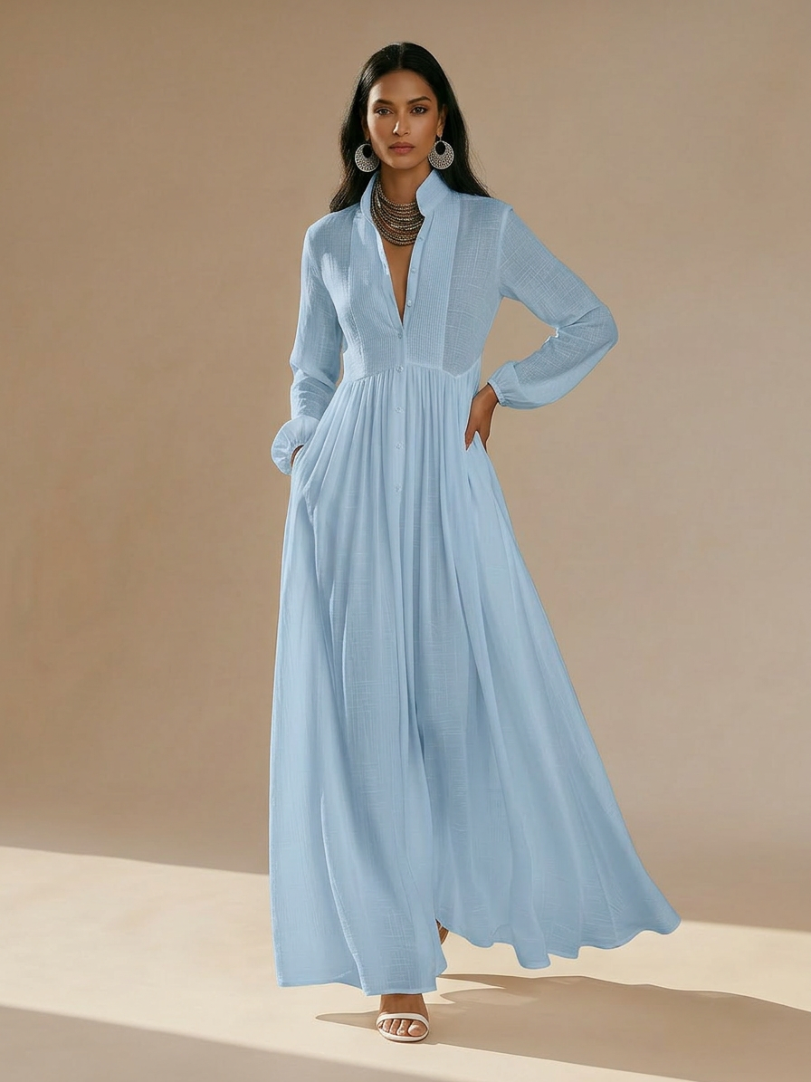 Becky – Robe Maxi en Lin Tendance