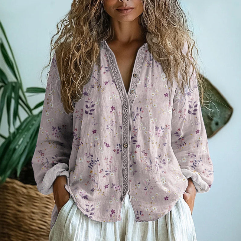 Brianna | Chemise élégante vintage à imprimé floral