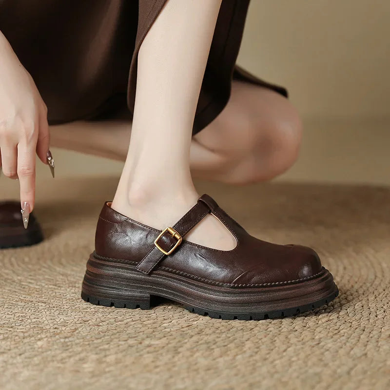 Chiara | Élégantes Chaussures Mary Jane en Cuir de Haute Qualité