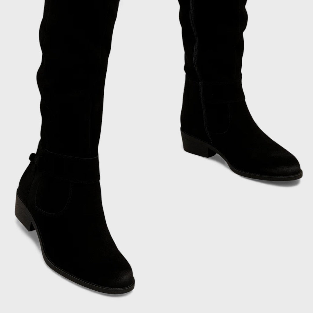 Bottes élégantes en cuir suédé 