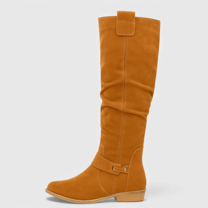 Bottes élégantes en cuir suédé 