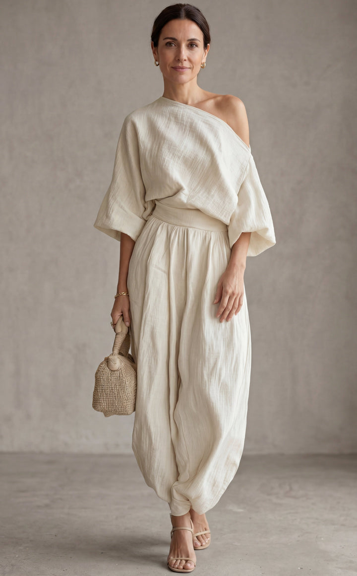 Ensemble en Lin Blanc Cassé