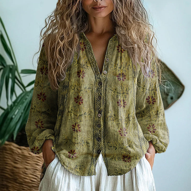 Brianna | Chemise élégante vintage à imprimé floral