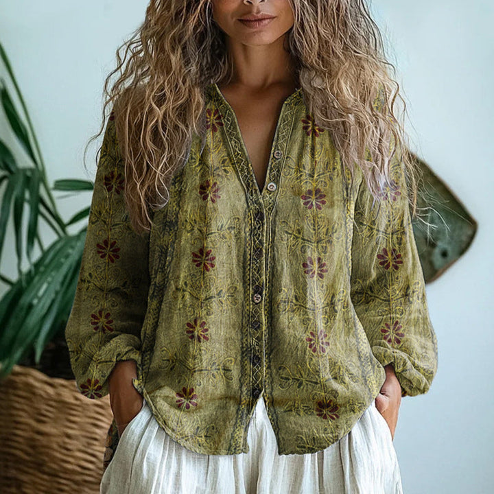 Brianna | Chemise élégante vintage à imprimé floral