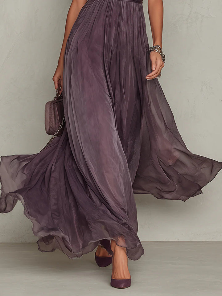 Ashley | Robe maxi en chiffon élégante vintage