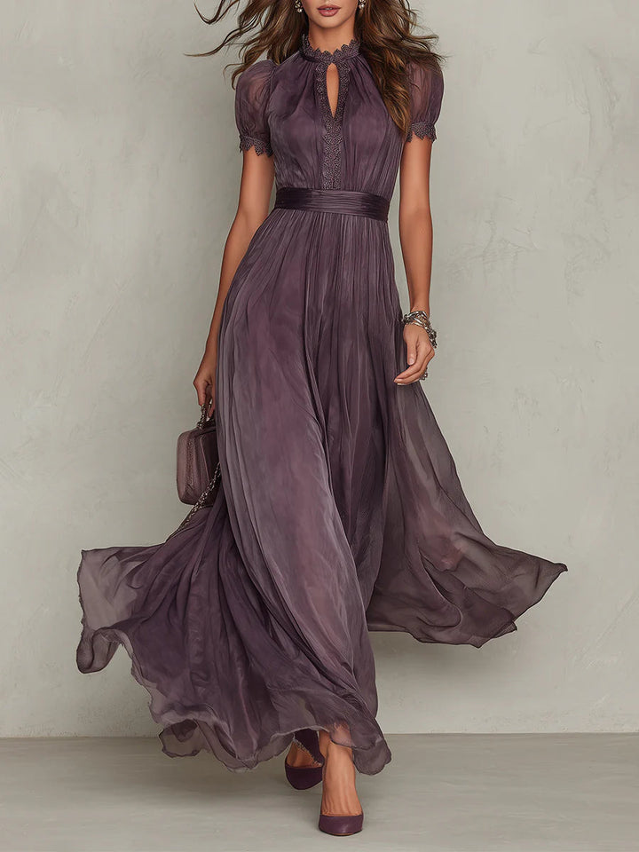 Ashley | Robe maxi en chiffon élégante vintage