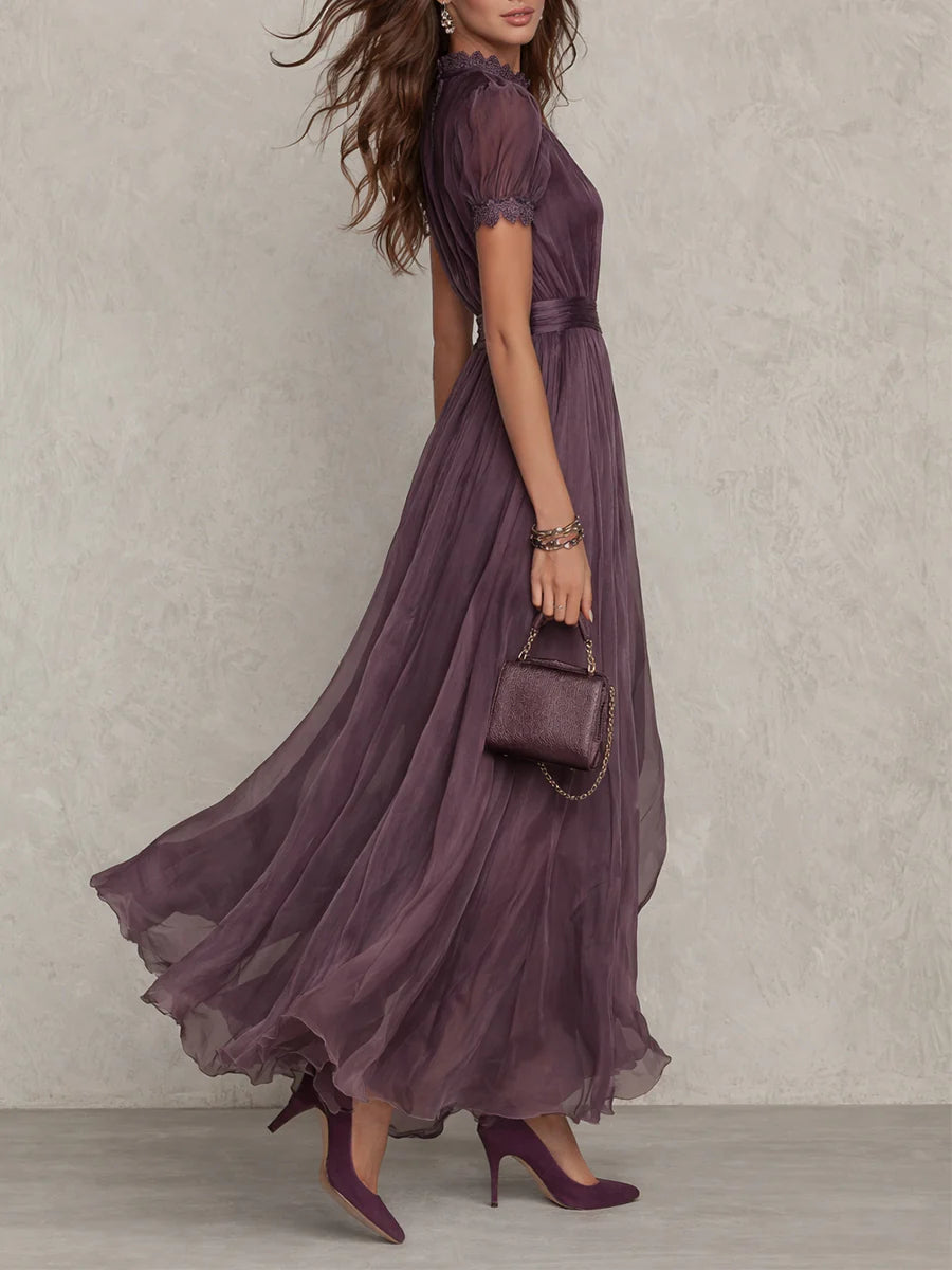Ashley | Robe maxi en chiffon élégante vintage