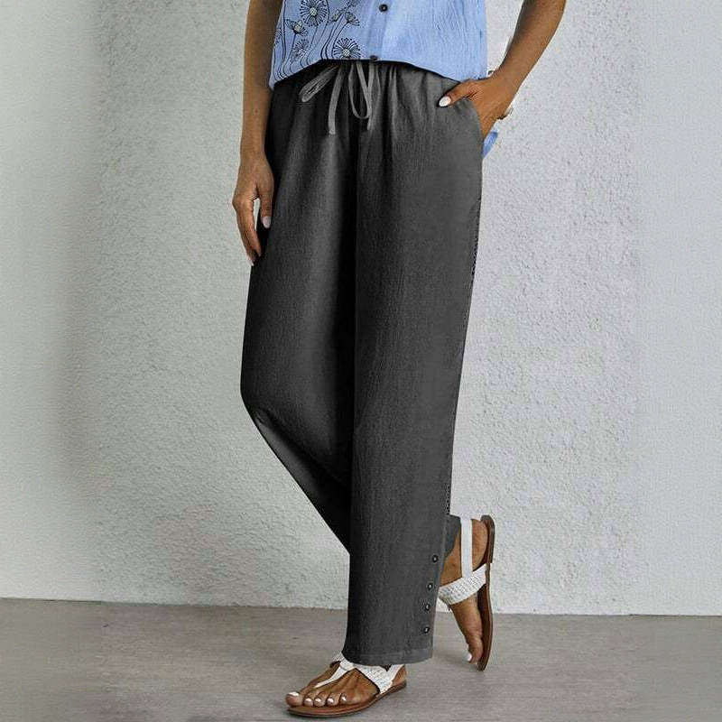 【Coton Et Lin】Pantalon Décontracté Confortable