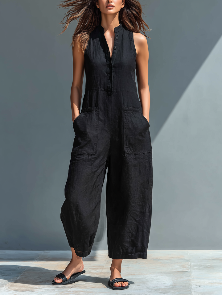 Combinaison minimaliste en lin pour femme