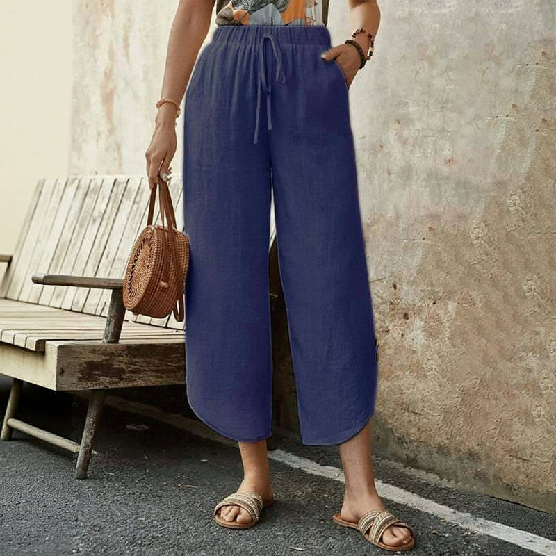 【Coton Et Lin】Pantalon Décontracté Confortable