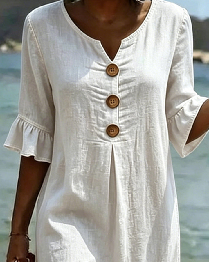 Robe Lotus à Manches en Jean