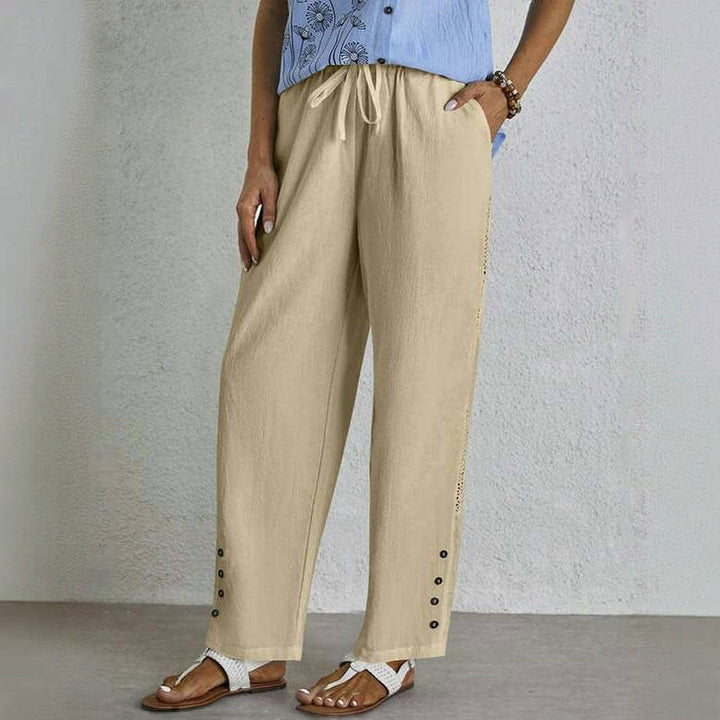 【Coton Et Lin】Pantalon Décontracté Confortable