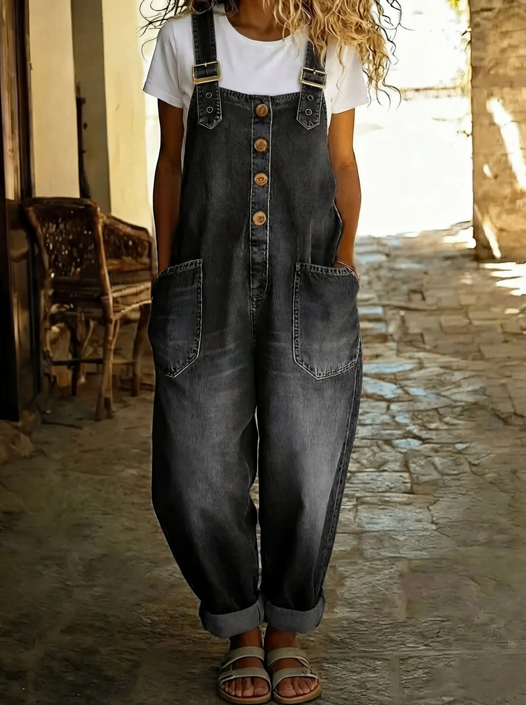 Juul | Combinaison en Denim avec Bretelles Ajustables