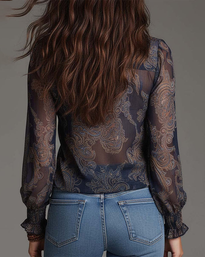 Blouse Alice-Zip Volant Rétro